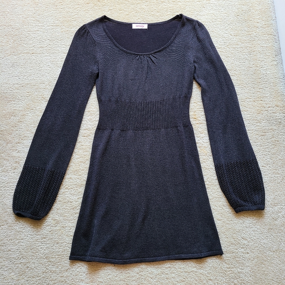 Black and silver mini dress